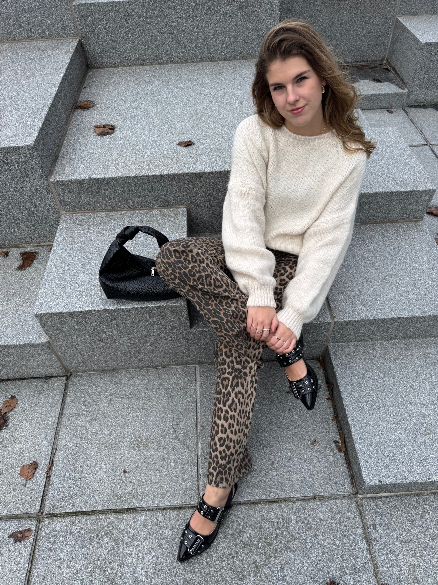 Sophie knitted trui creme