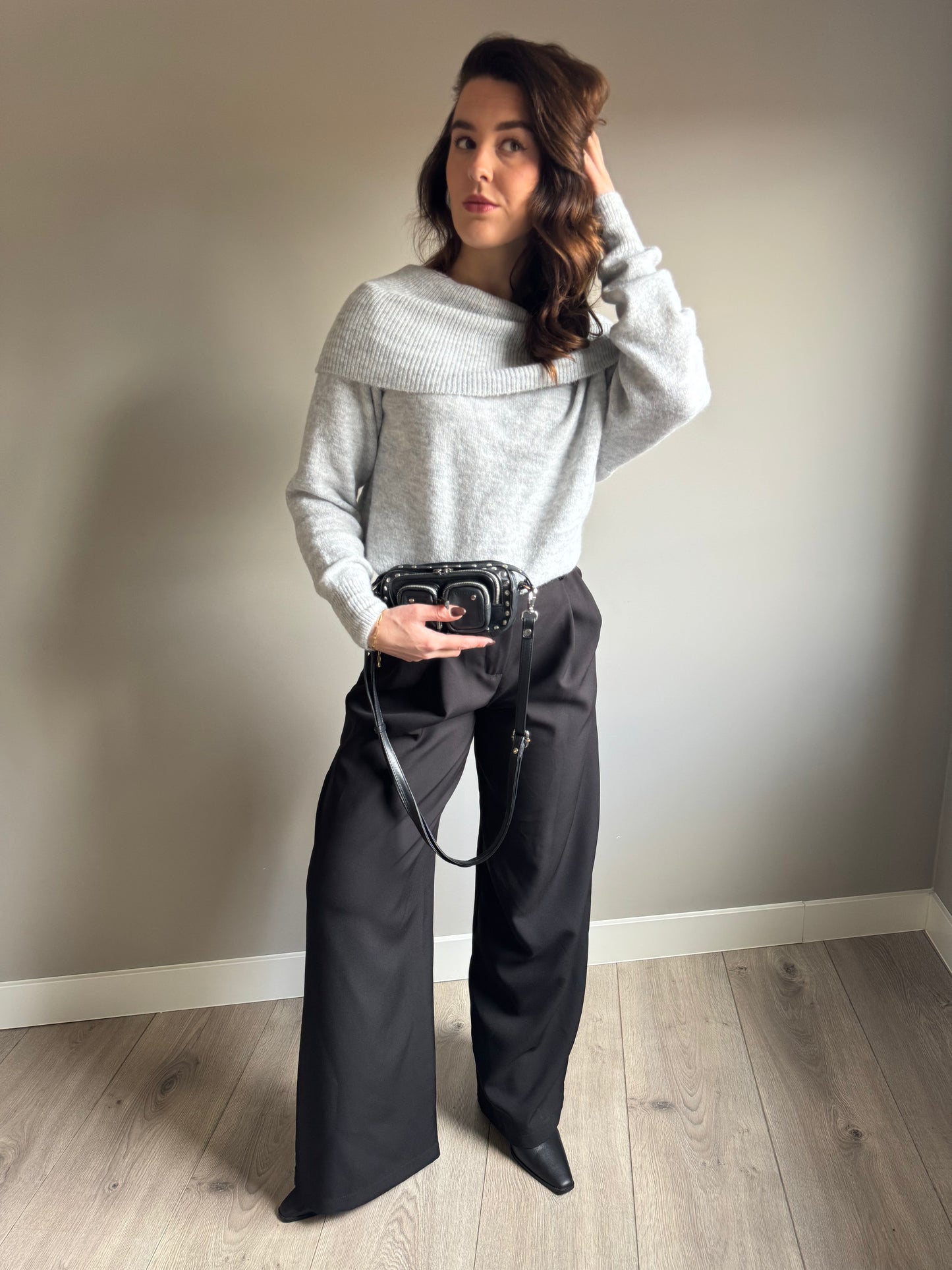 Petra super wide pantalon zwart