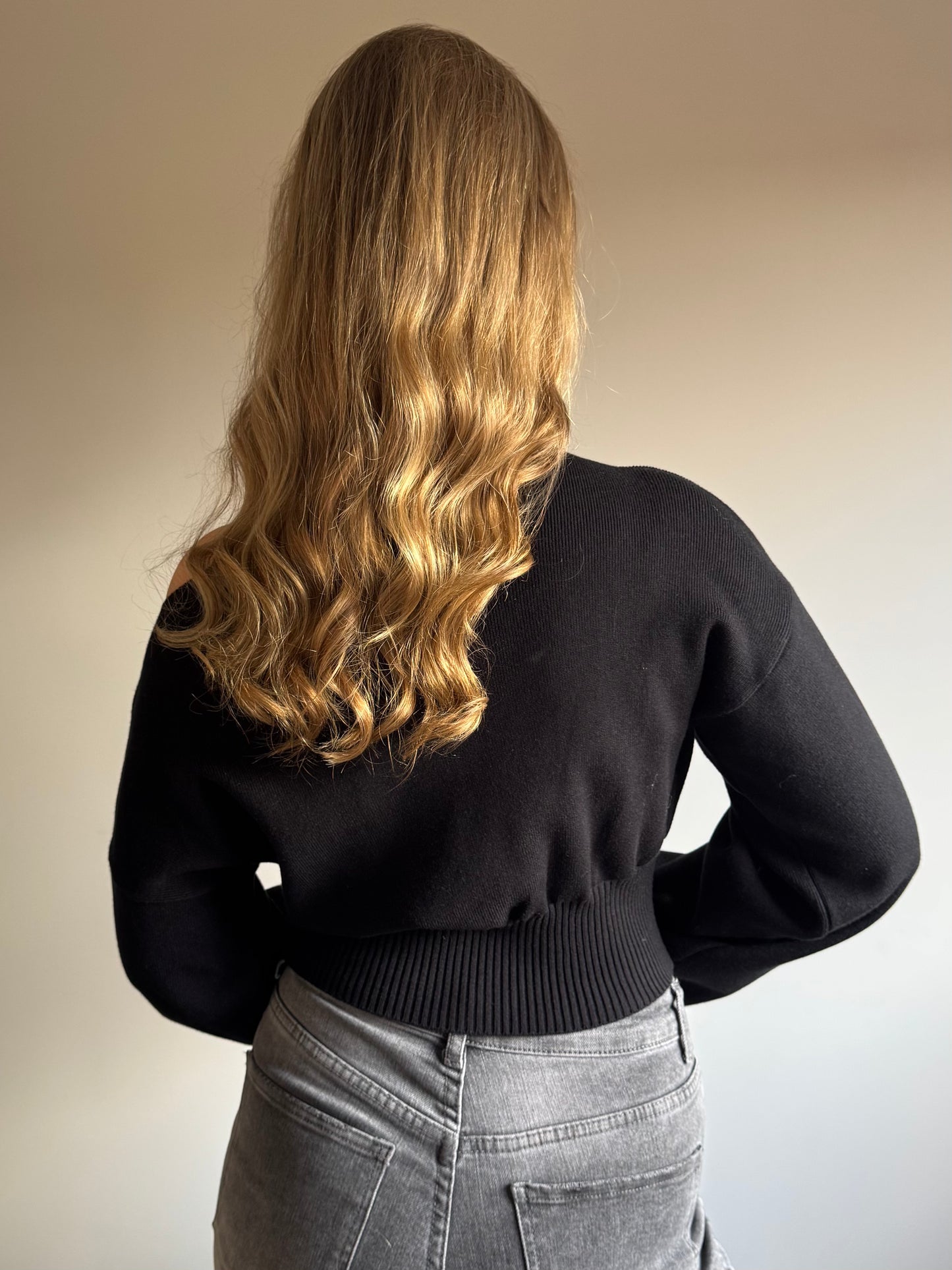 Danielle off shoulder trui zwart