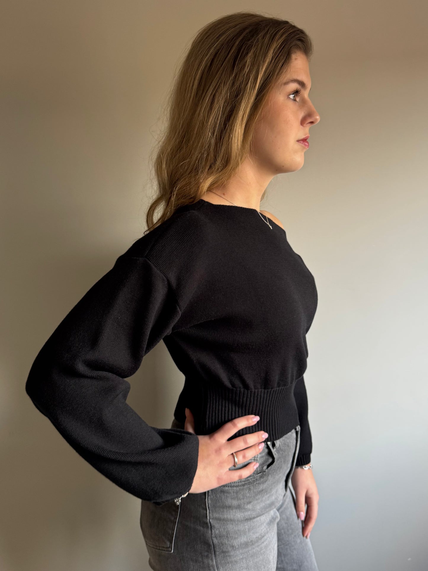Danielle off shoulder trui zwart