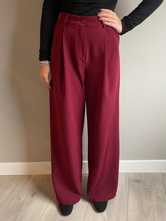 Petra super wide pantalon bordeaux