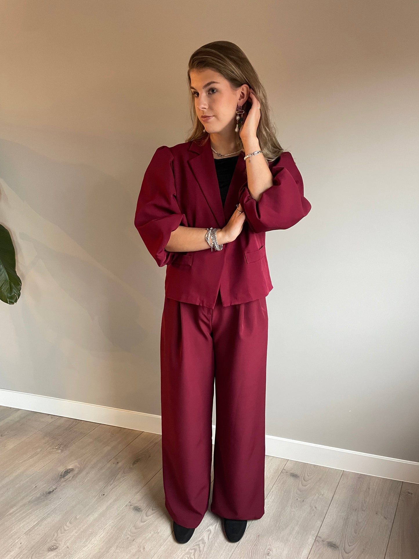 Petra super wide pantalon bordeaux